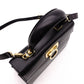 Salvatore Ferragamo Gancini Handbag, Black, 2-Way, Gold Hardware, Crossbody