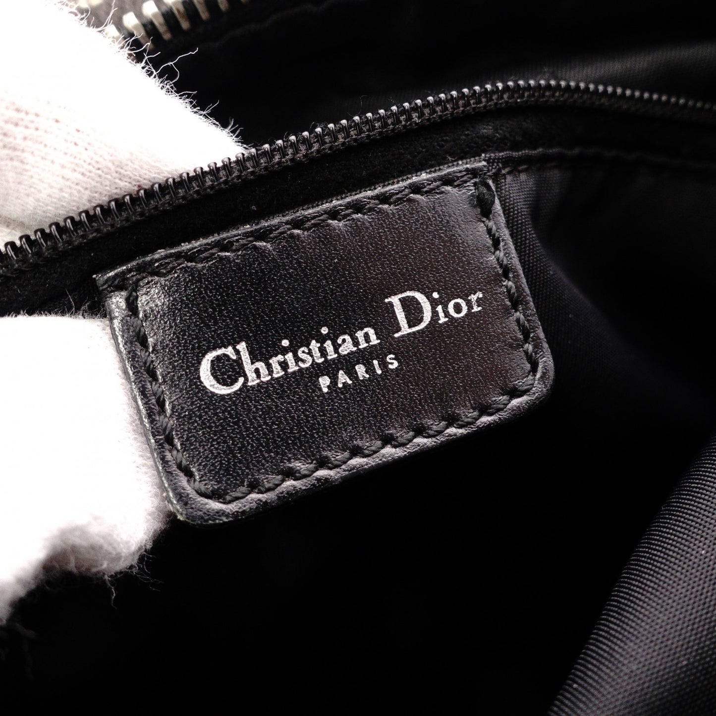 Christian Dior Mini Boston Trotter Handbag, Canvas/Leather, Black, Vintage