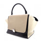 CELINE Trapeze Handbag, Leather, Black and Beige, 2-Way