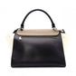 CELINE Trapeze Handbag, Leather, Black and Beige, 2-Way