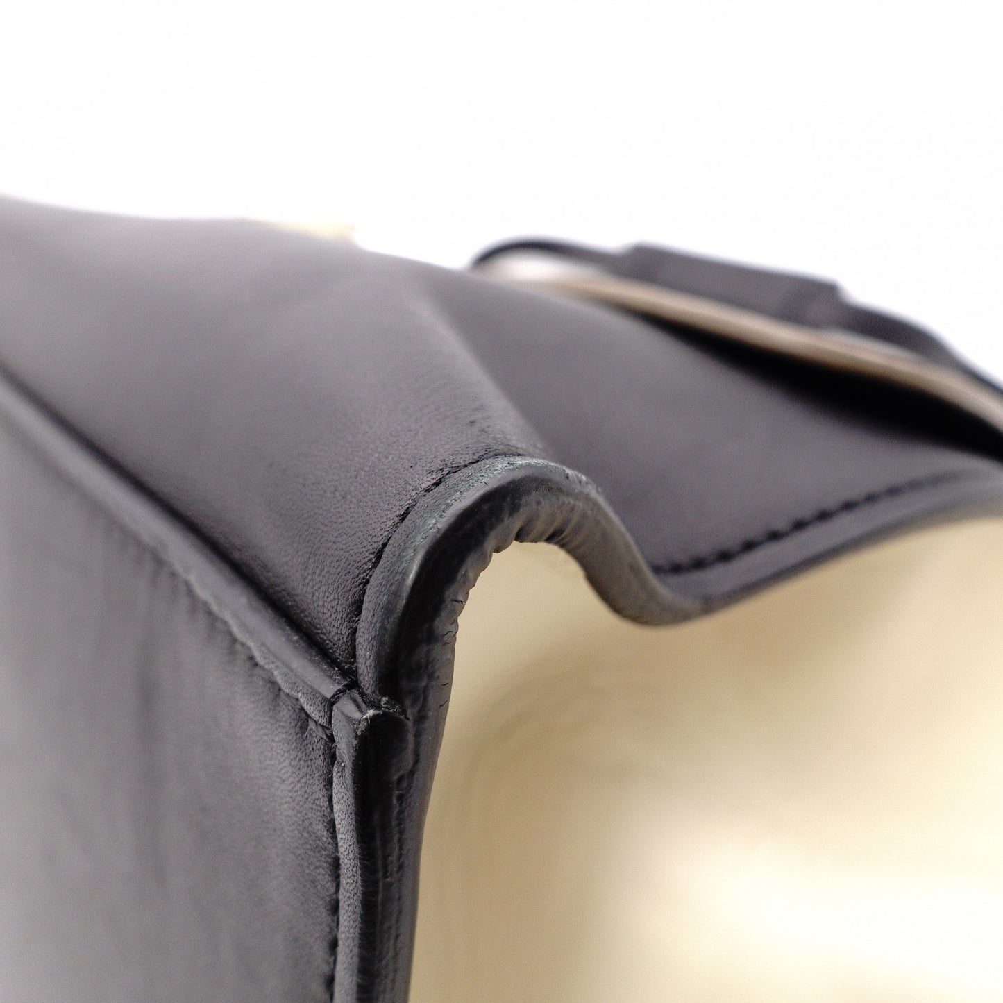 CELINE Trapeze Handbag, Leather, Black and Beige, 2-Way