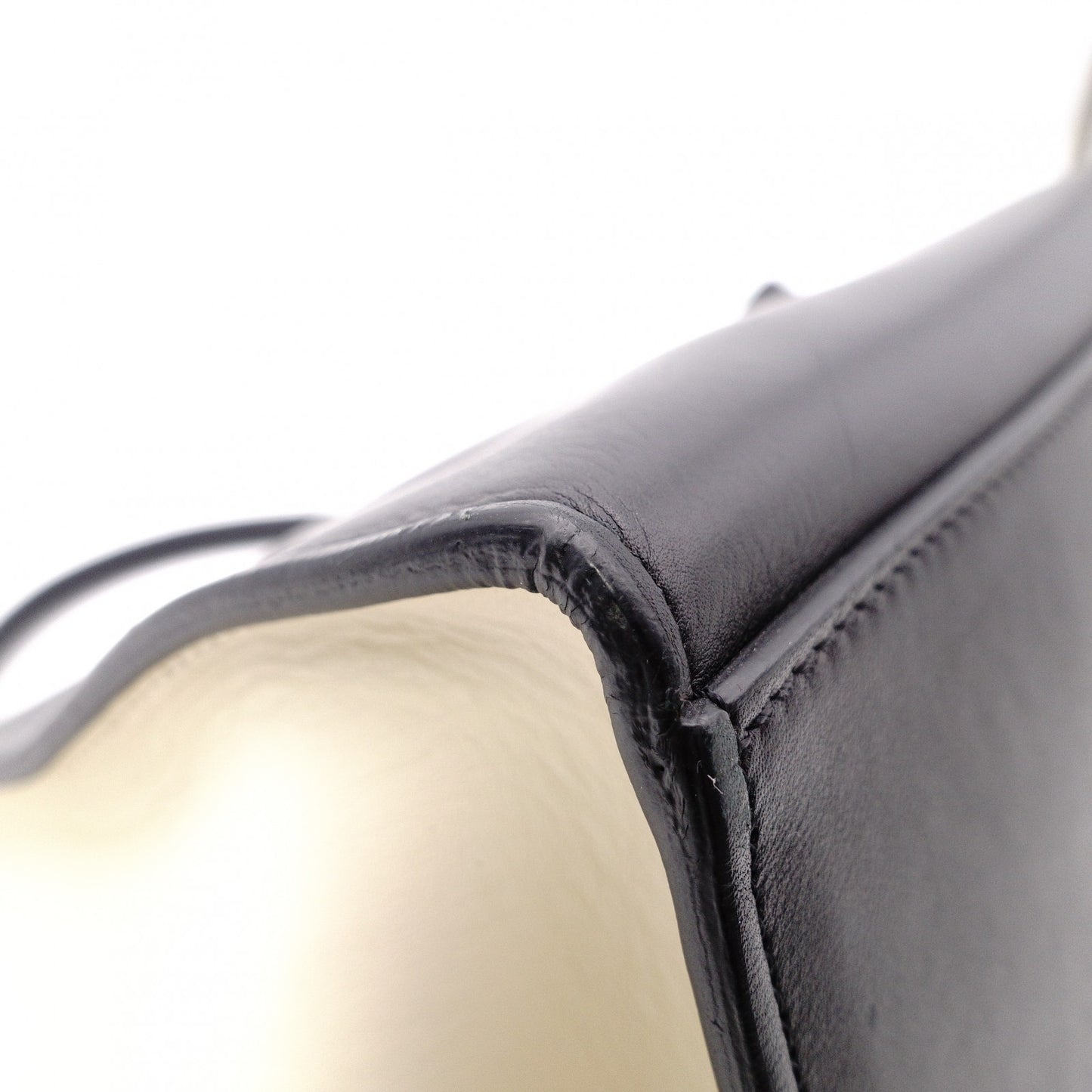 CELINE Trapeze Handbag, Leather, Black and Beige, 2-Way