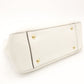 FENDI Handbag FF Tote White 2-Way Leather FF Logo Shoulder Gold Hardware R801649