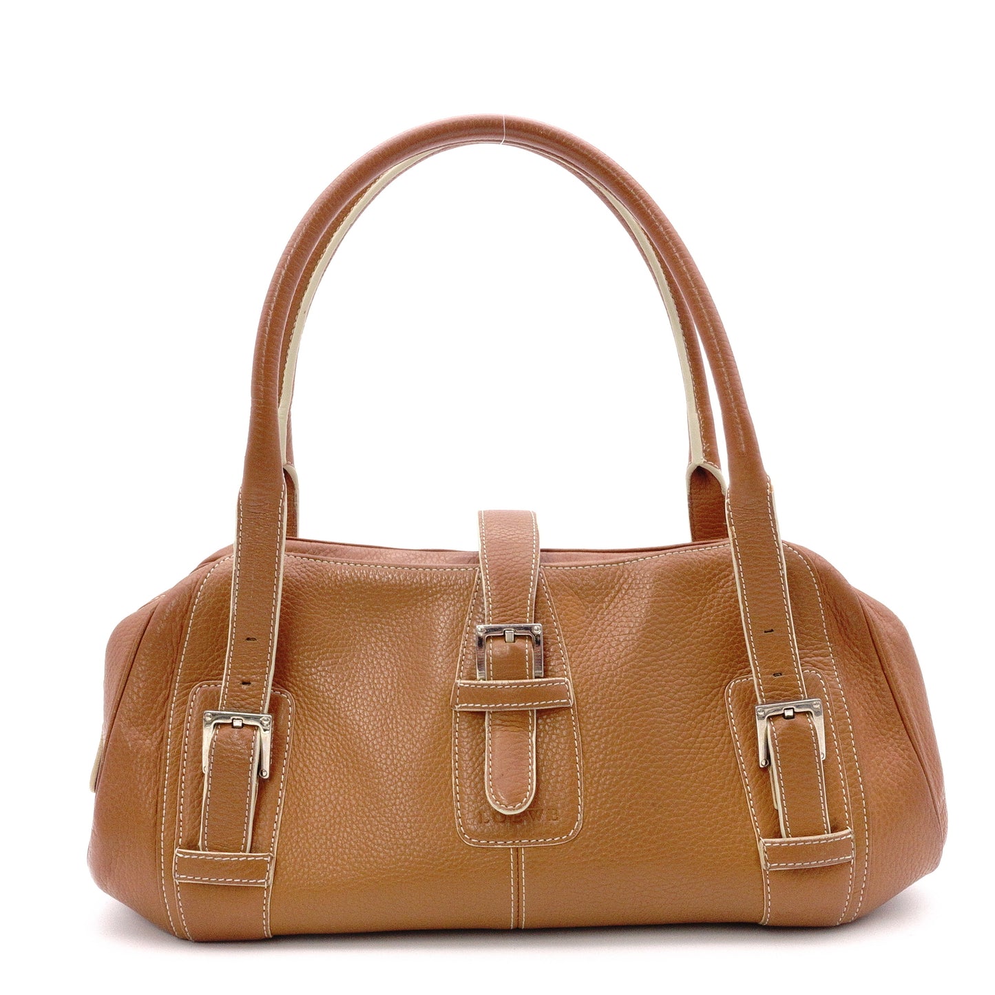 LOEWE Senda Shoulder Bag, Leather, Brown, Silver Hardware, Vintage