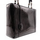 Christian Dior Marispare Handbag, Patent Leather, Black, 2-Way, Silver Hardware