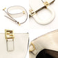 FENDI Handbag FF Tote White 2-Way Leather FF Logo Shoulder Gold Hardware R801649
