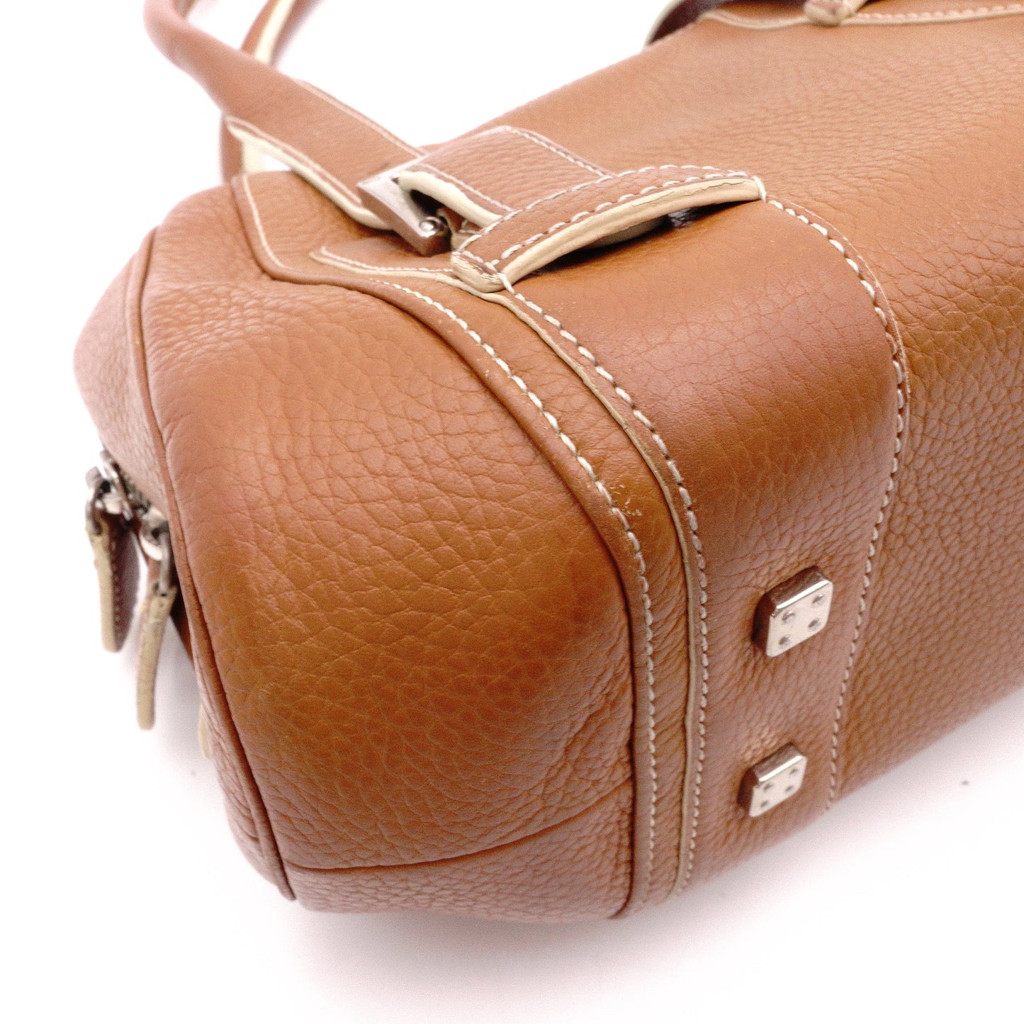 LOEWE Senda Shoulder Bag, Leather, Brown, Silver Hardware, Vintage