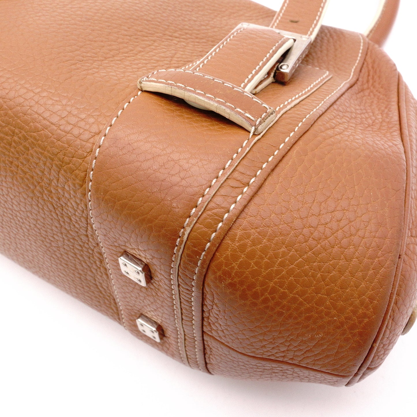 LOEWE Senda Shoulder Bag, Leather, Brown, Silver Hardware, Vintage