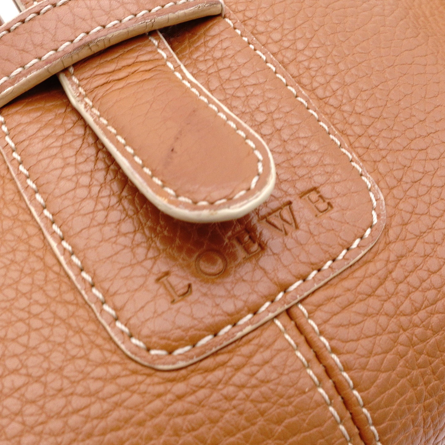 LOEWE Senda Shoulder Bag, Leather, Brown, Silver Hardware, Vintage