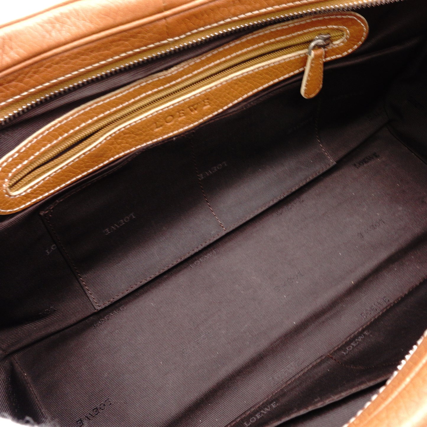 LOEWE Senda Shoulder Bag, Leather, Brown, Silver Hardware, Vintage