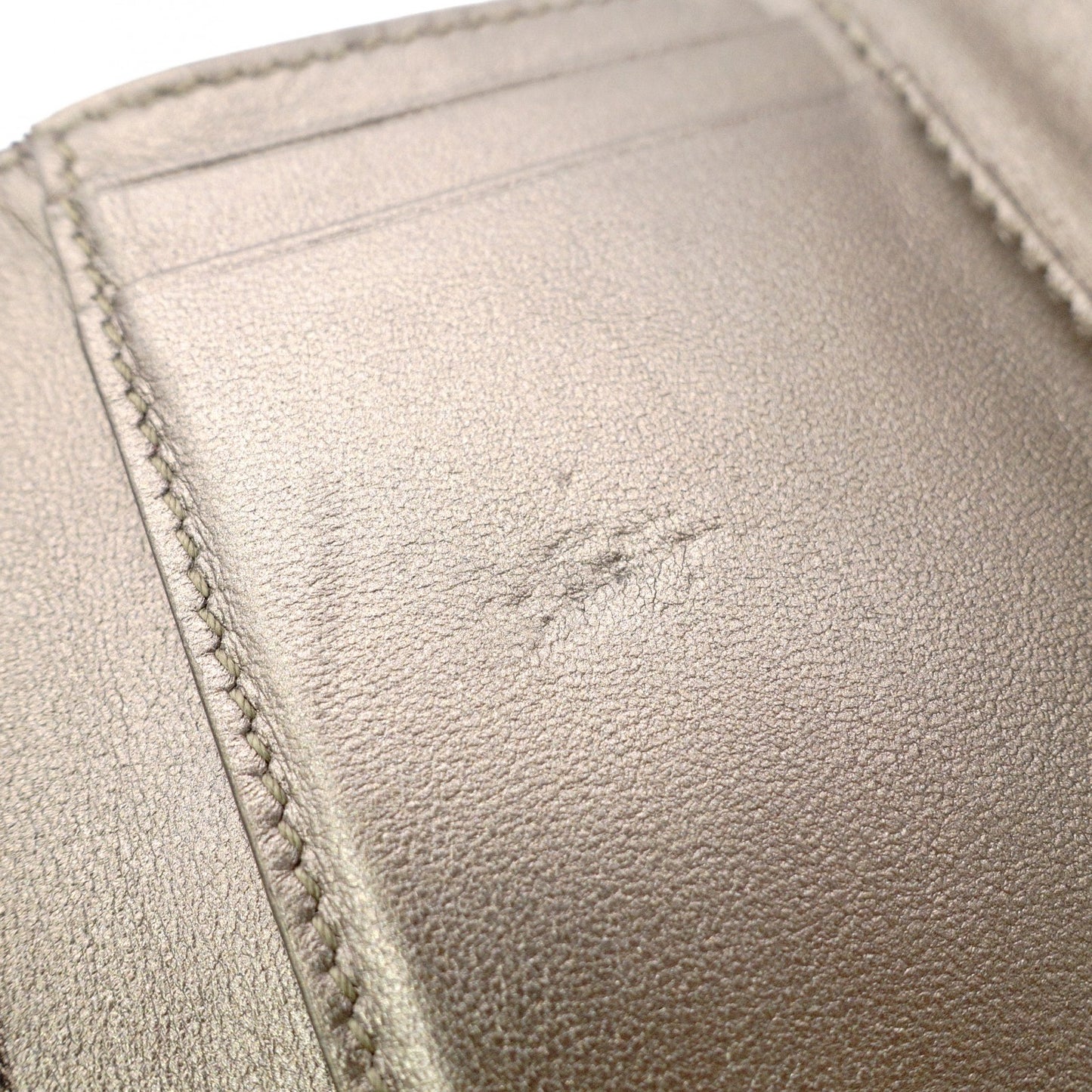 Dior Bifold Wallet, Leather, Metallic Gold, Gold Hardware