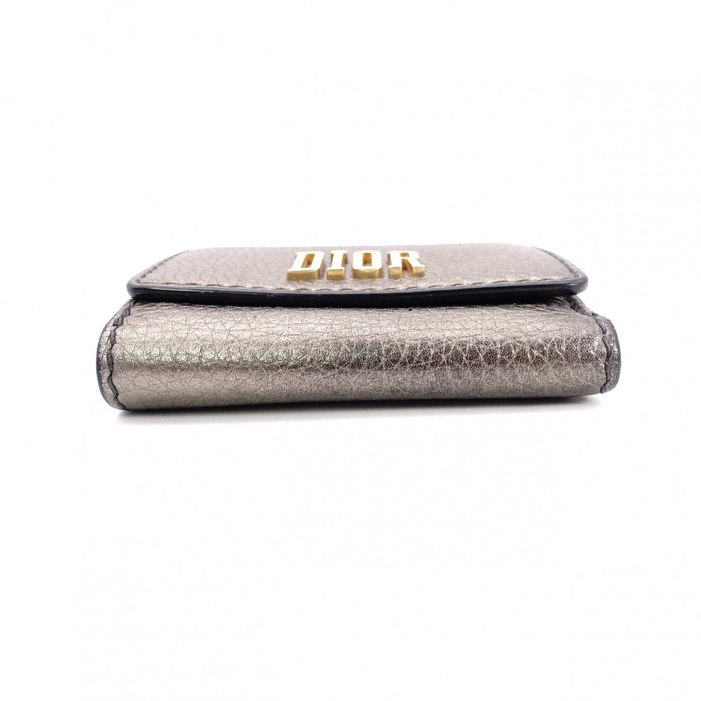 Dior Bifold Wallet, Leather, Metallic Gold, Gold Hardware