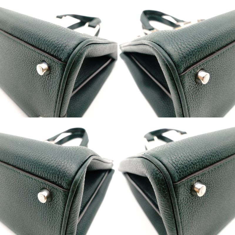 GUCCI ZUMI Small Handbag Leather Shoulder Bag Green 2way R8020113
