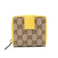 GUCCI Bifold Wallet, Canvas and Leather, Beige and Yellow