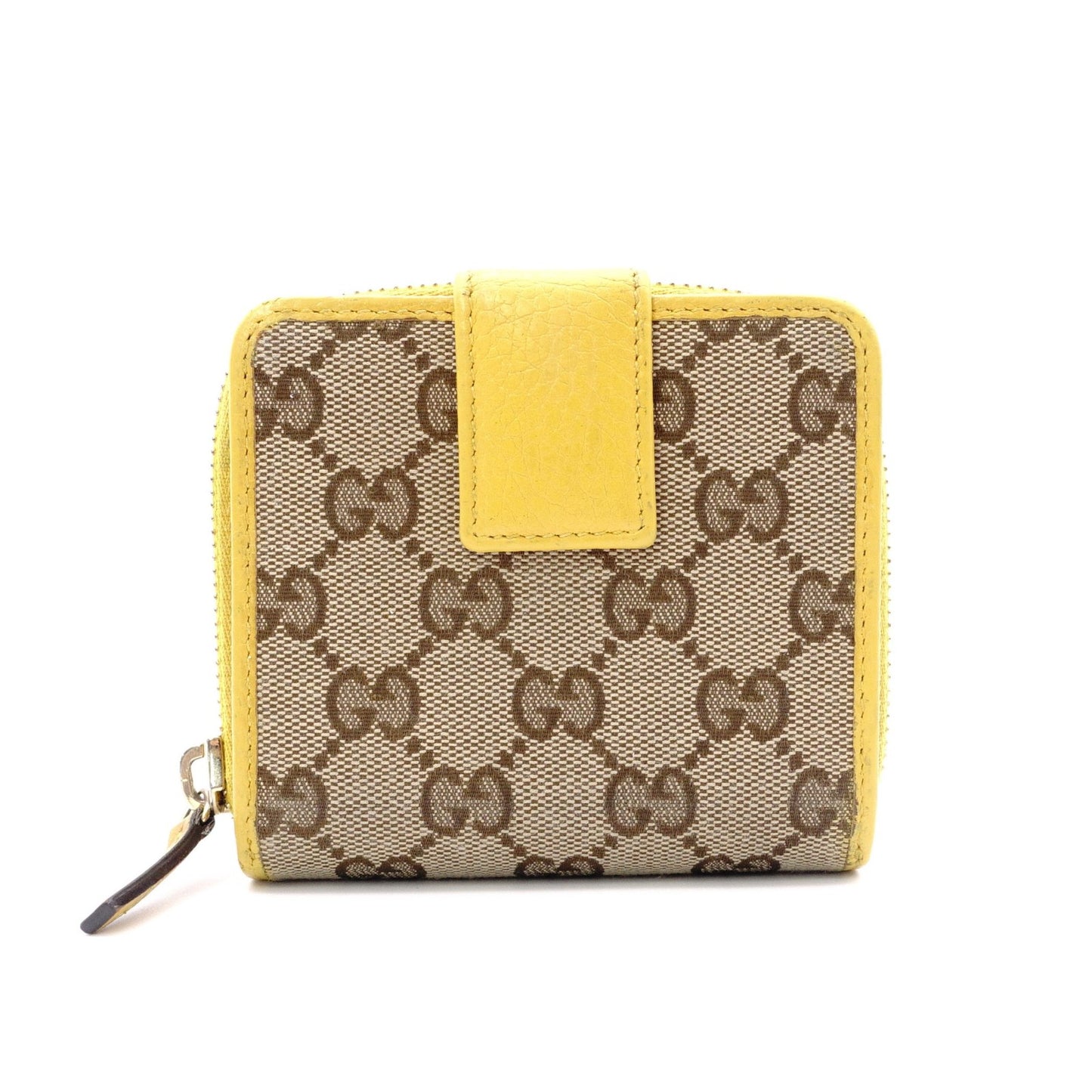 GUCCI Bifold Wallet, Canvas and Leather, Beige and Yellow