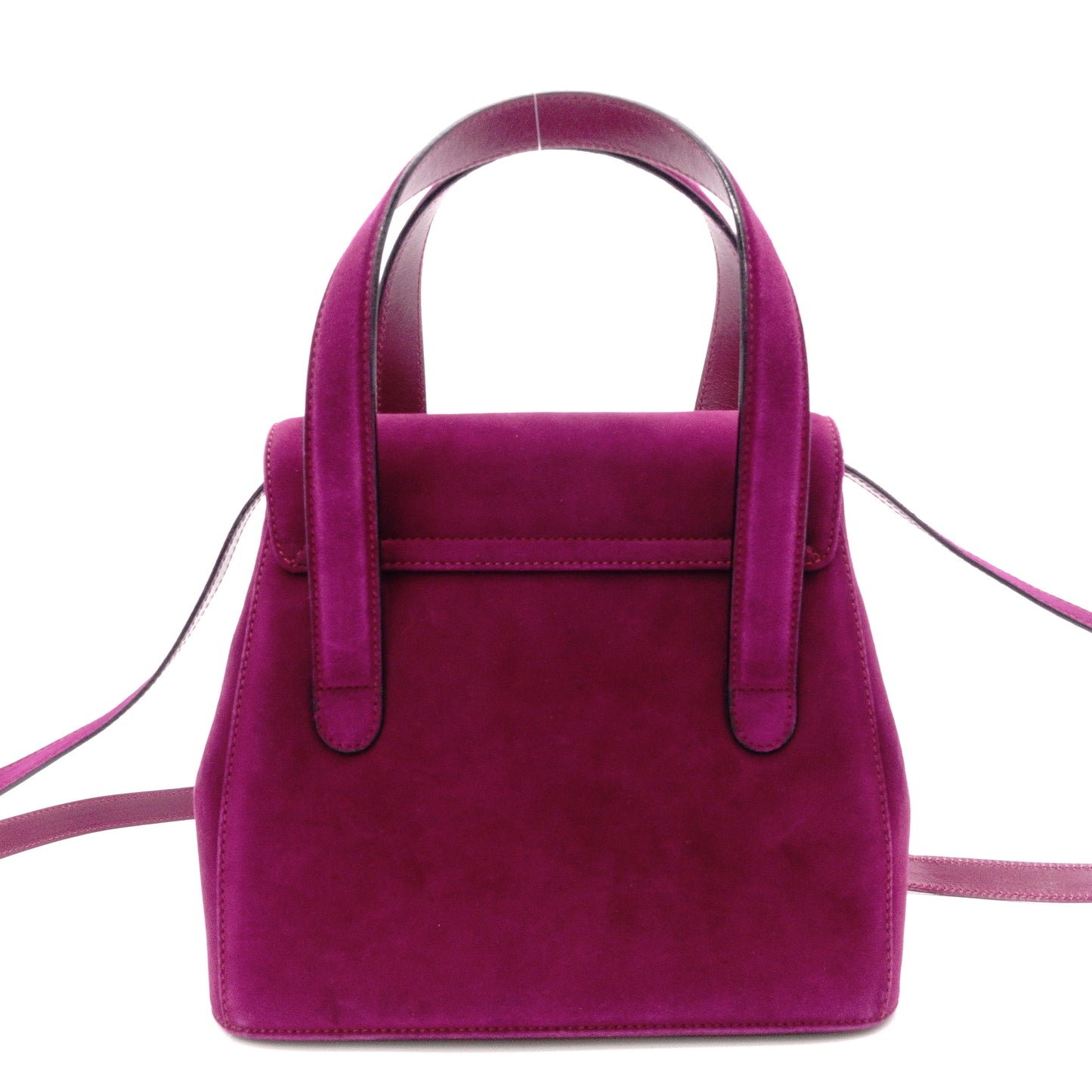 Salvatore Ferragamo Gancini Handbag, Purple, Women's, 2-Way Crossbody, Gold Hardware