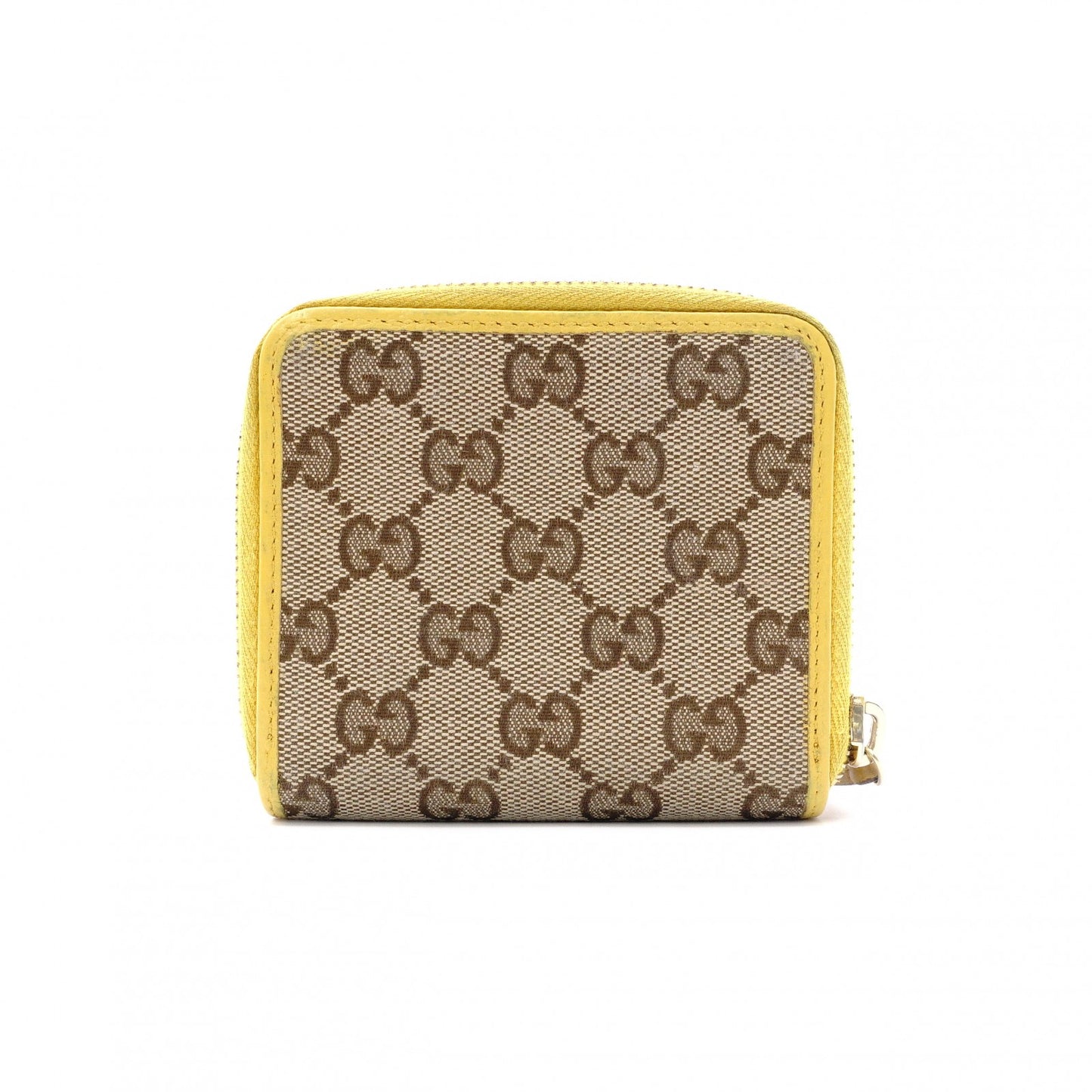 GUCCI Bifold Wallet, Canvas and Leather, Beige and Yellow