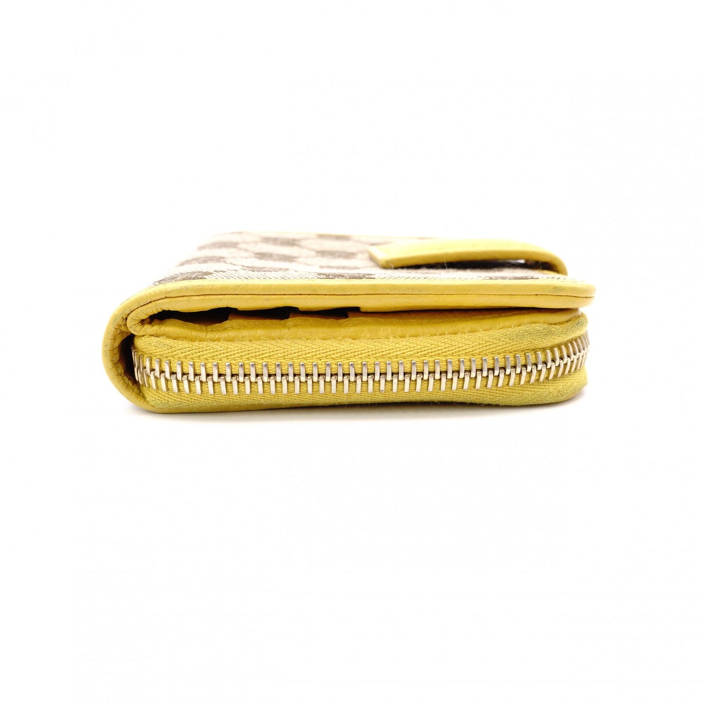 GUCCI Bifold Wallet, Canvas and Leather, Beige and Yellow