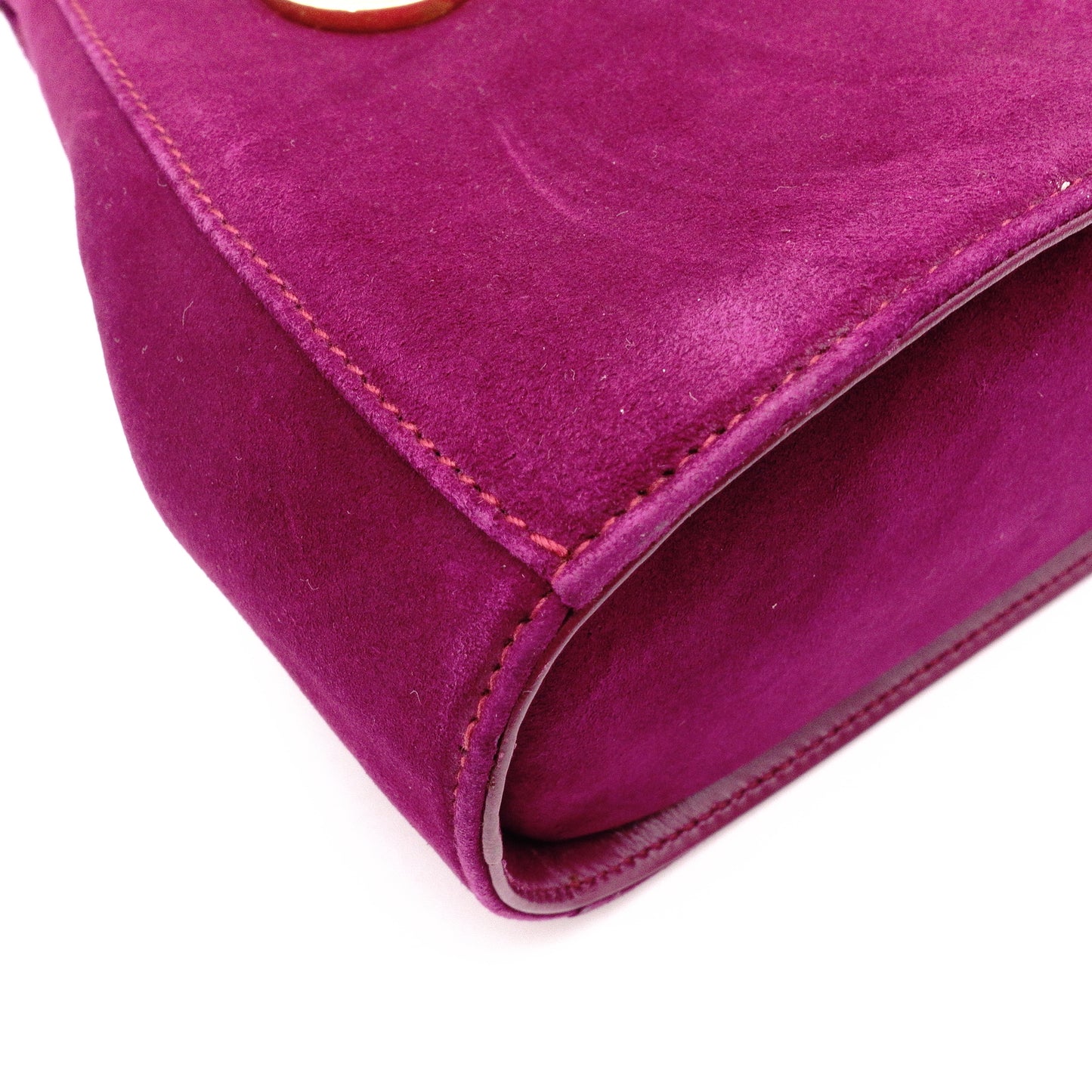 Salvatore Ferragamo Gancini Handbag, Purple, Women's, 2-Way Crossbody, Gold Hardware