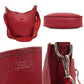 HERMES Evelyn 1 PM Shoulder Bag Taurillon Clemence Red Leather Red Silver Hardware □R Stamped 7-9-445