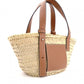 LOEWE Anagram Basket Handbag, Raffia, Beige and Brown, Woven Basket Bag