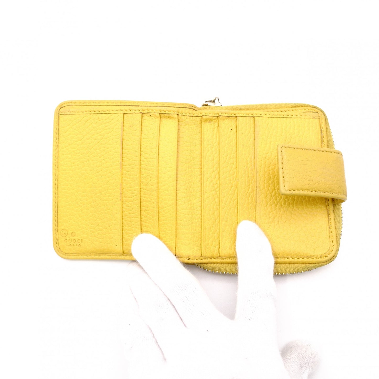 GUCCI Bifold Wallet, Canvas and Leather, Beige and Yellow