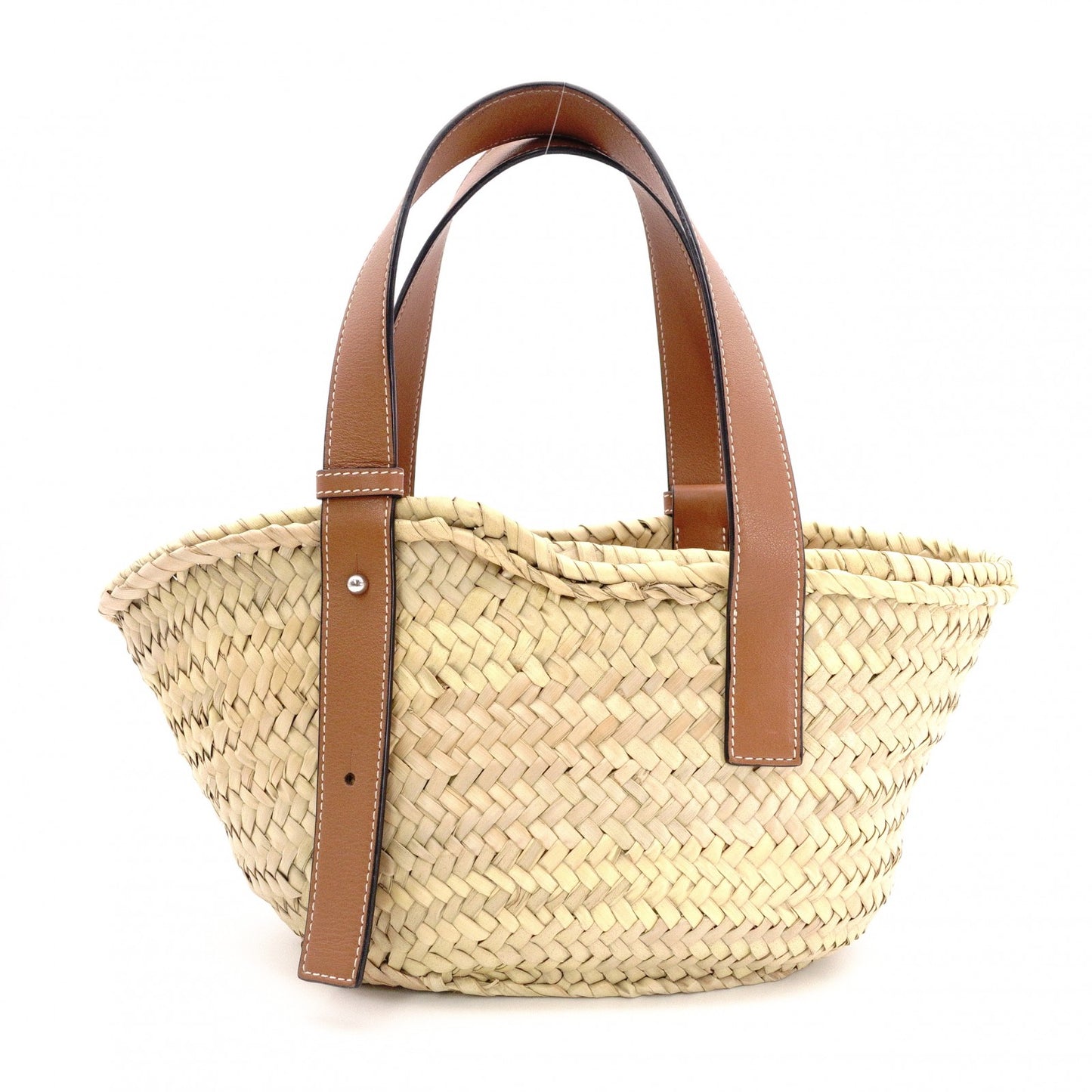LOEWE Anagram Basket Handbag, Raffia, Beige and Brown, Woven Basket Bag