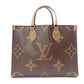 LOUIS VUITTON OTG MM On the Go Monogram Reverse Handbag, PVC/Leather, Brown, 2-Way