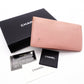 CHANEL Camellia Long Wallet, Leather, Pink, CC Logo, Silver Hardware