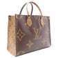 LOUIS VUITTON OTG MM On the Go Monogram Reverse Handbag, PVC/Leather, Brown, 2-Way