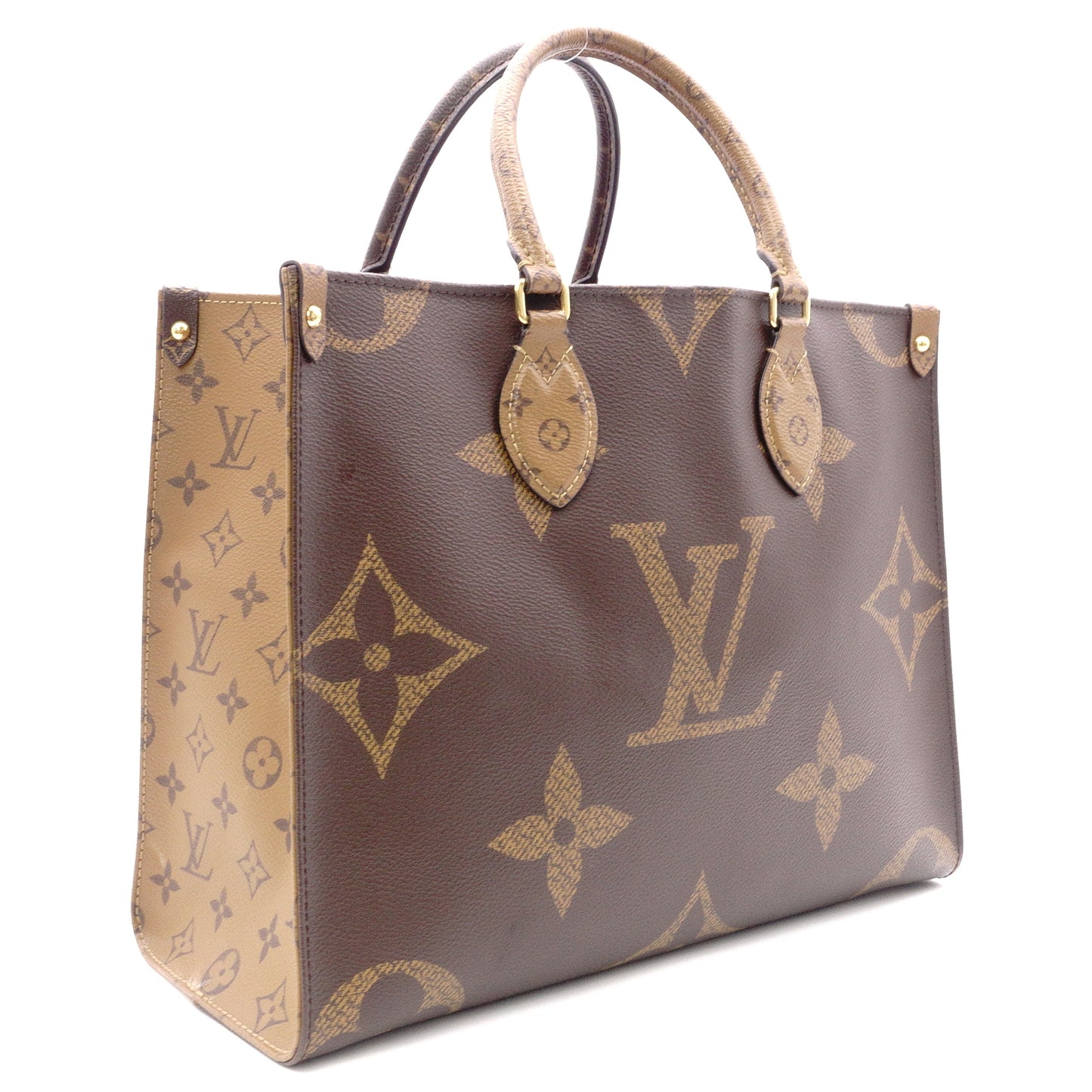 LOUIS VUITTON OTG MM On the Go Monogram Reverse Handbag, PVC/Leather, Brown, 2-Way