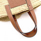 LOEWE Anagram Basket Handbag, Raffia, Beige and Brown, Woven Basket Bag