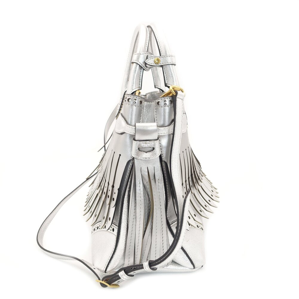 BURBERRY Brogue Detail Nova Check Handbag leather USED Women