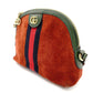 GUCCI Ophidia Shoulder Bag Suede Brown×Green Crossbody Leather GG Logo R801874