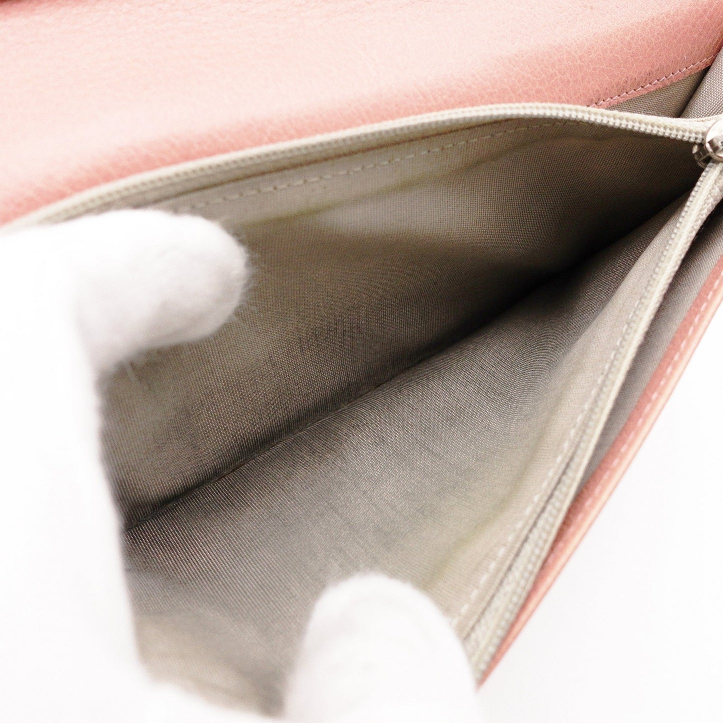 CHANEL Camellia Long Wallet, Leather, Pink, CC Logo, Silver Hardware