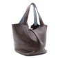 HERMES Taurillon Clemence Picotin Handbag, Leather, Brown, Women's, □J Stamp, Blue Jean