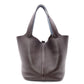 HERMES Taurillon Clemence Picotin Handbag, Leather, Brown, Women's, □J Stamp, Blue Jean
