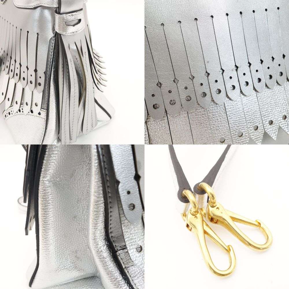 BURBERRY Brogue Detail Nova Check Handbag leather USED Women