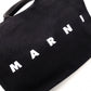 MARNI Logo-Print Tote Bag, Canvas, Black, 2-Way, SHMQ0053U2, P5968