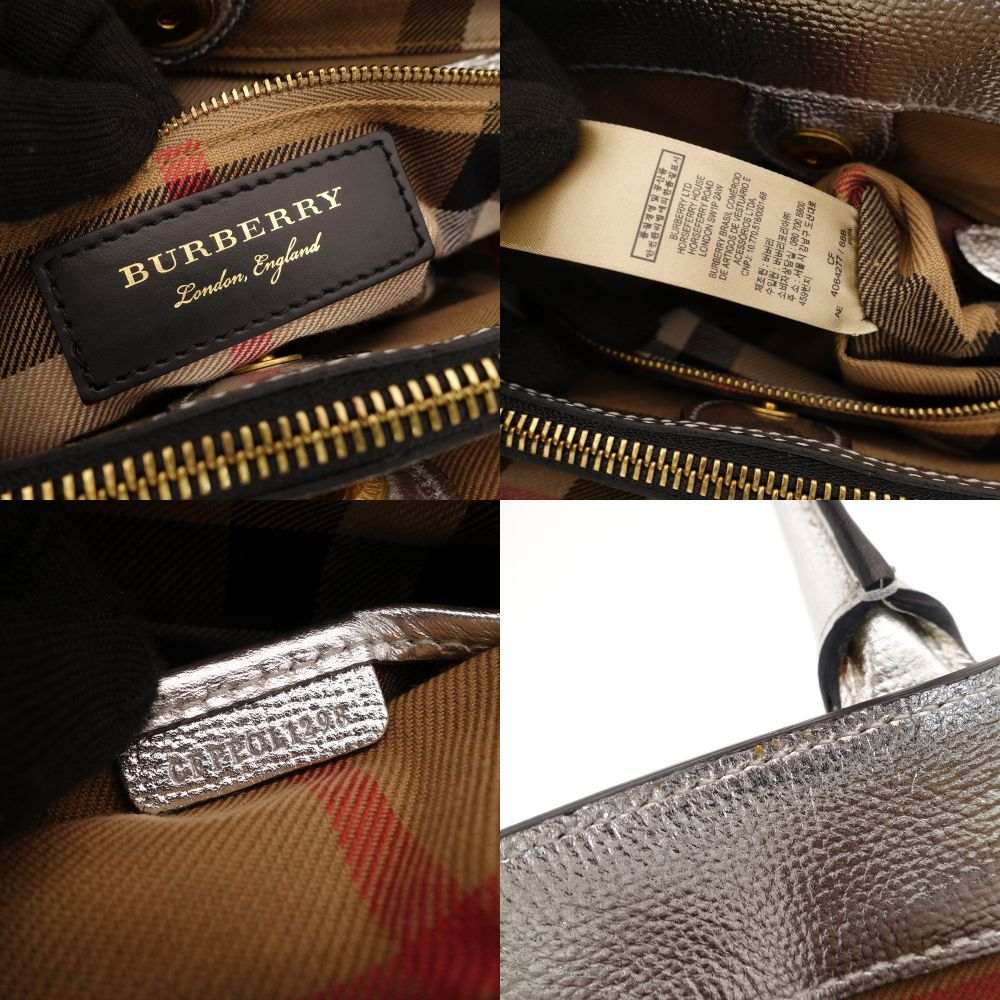 BURBERRY Brogue Detail Nova Check Handbag leather USED Women