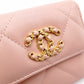CHANEL Dizneuf 19 Tri-fold Wallet, Leather, Pink Gold Hardware
