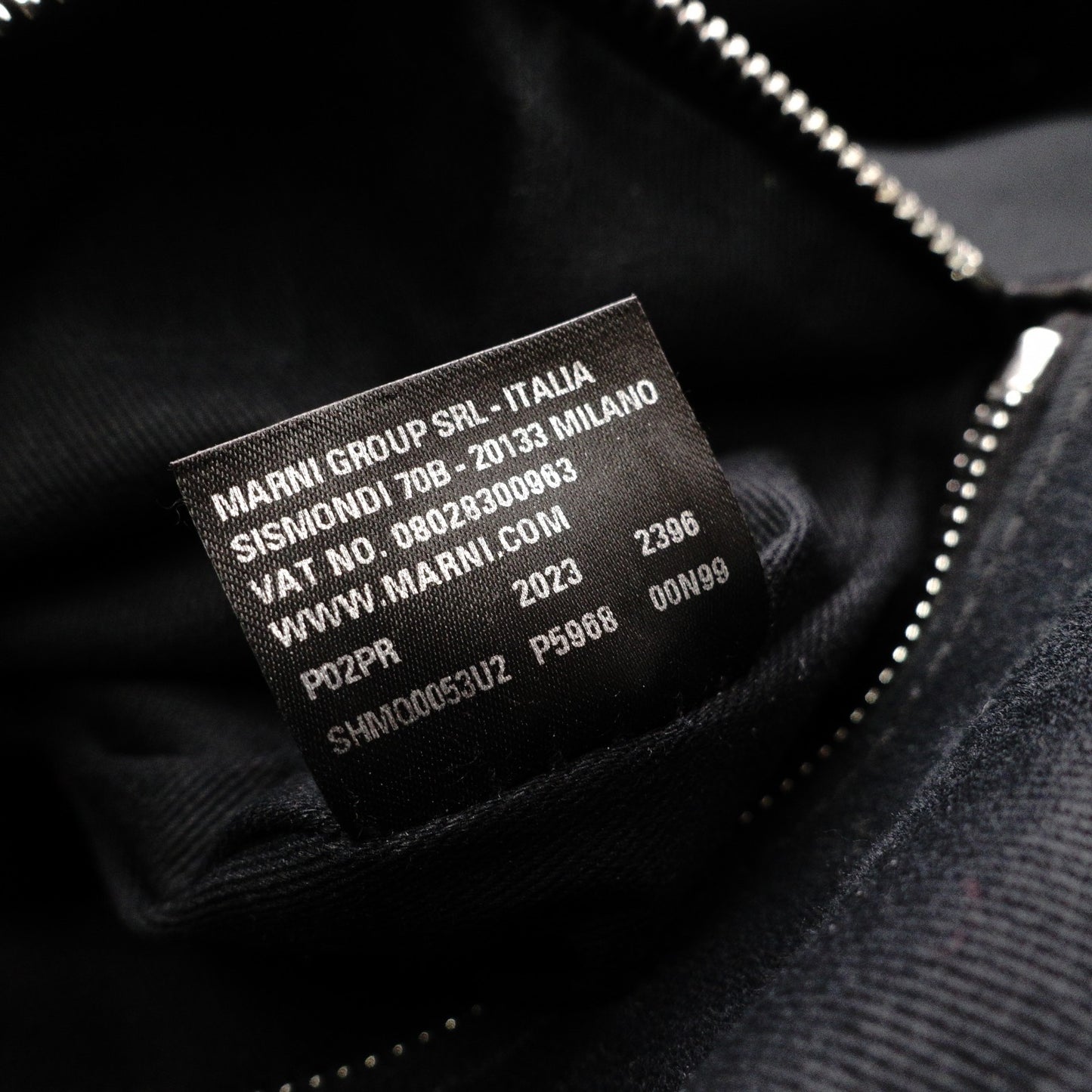 MARNI Logo-Print Tote Bag, Canvas, Black, 2-Way, SHMQ0053U2, P5968