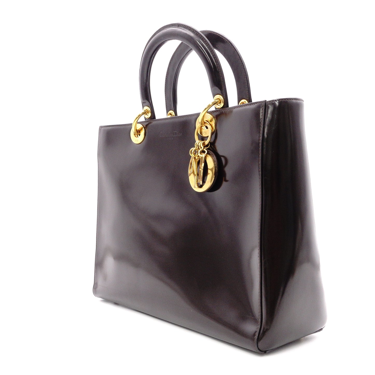 Christian Dior Lady Dior Canage Handbag black leather Women