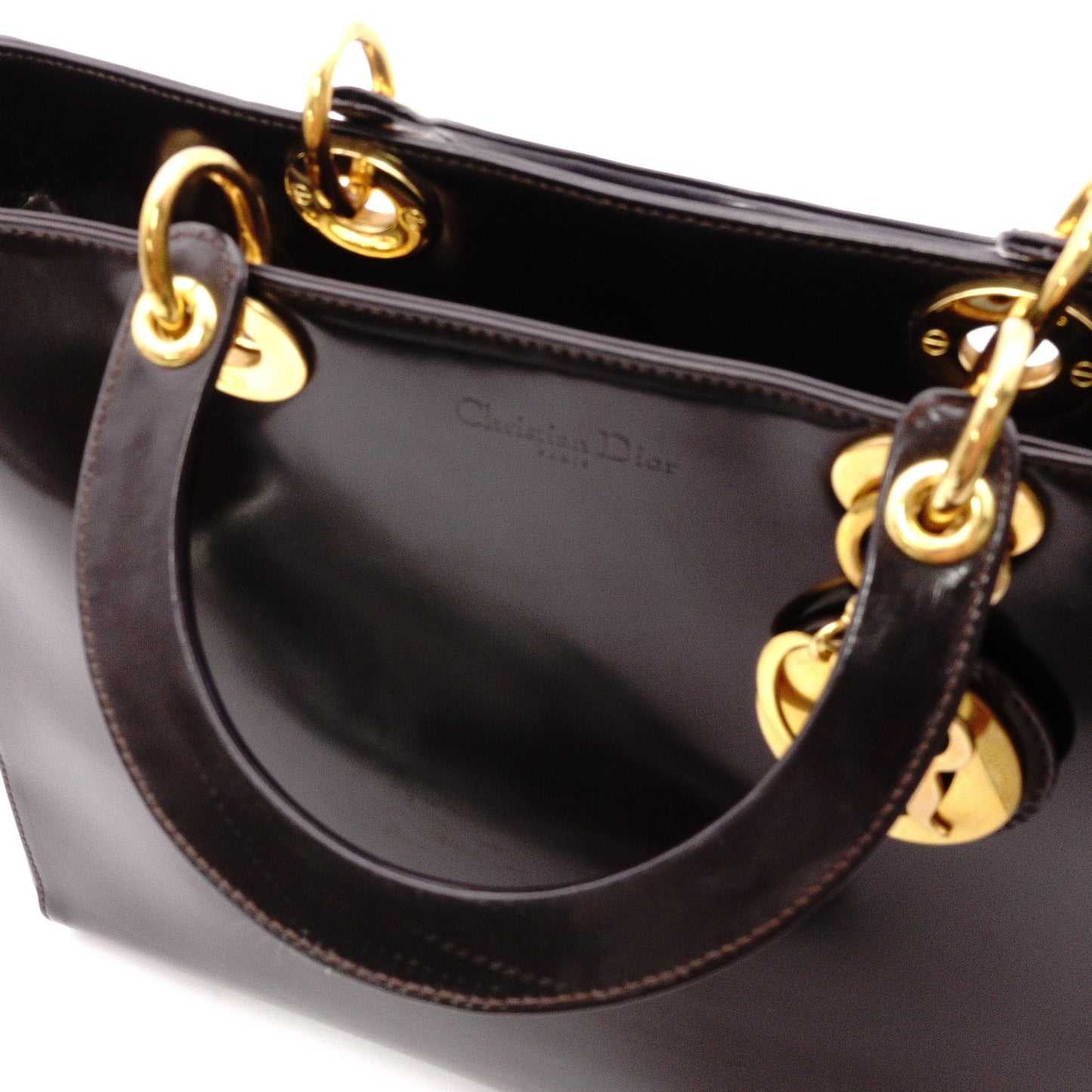 Christian Dior Lady Dior Canage Handbag black leather Women
