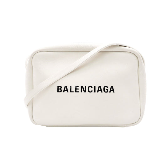 BALENCIAGA Shoulder Bag, Leather, White, Crossbody