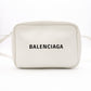 BALENCIAGA Shoulder Bag, Leather, White, Crossbody