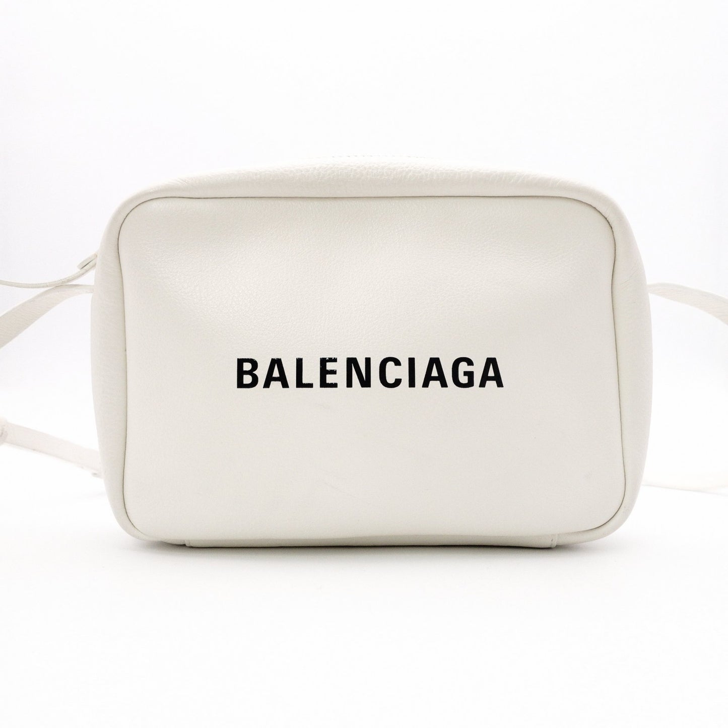 BALENCIAGA Shoulder Bag, Leather, White, Crossbody