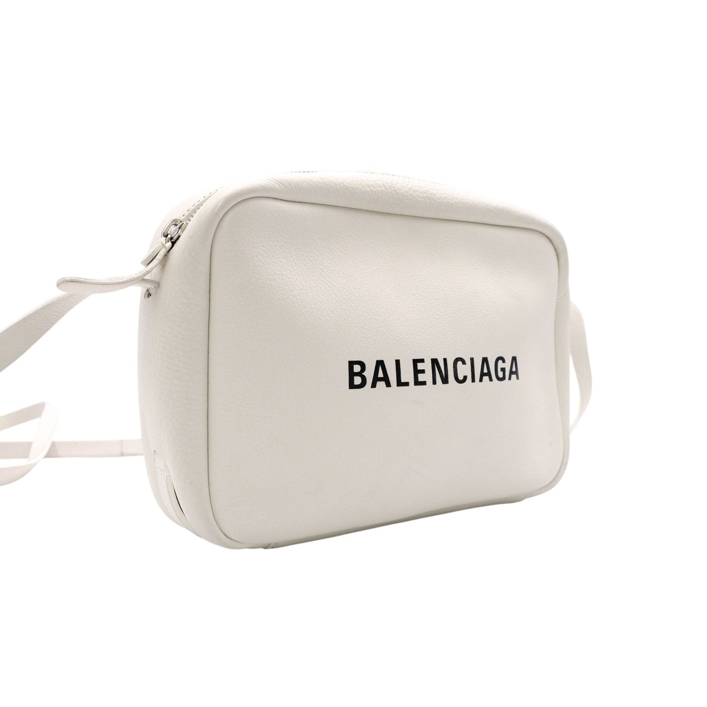 BALENCIAGA Shoulder Bag, Leather, White, Crossbody