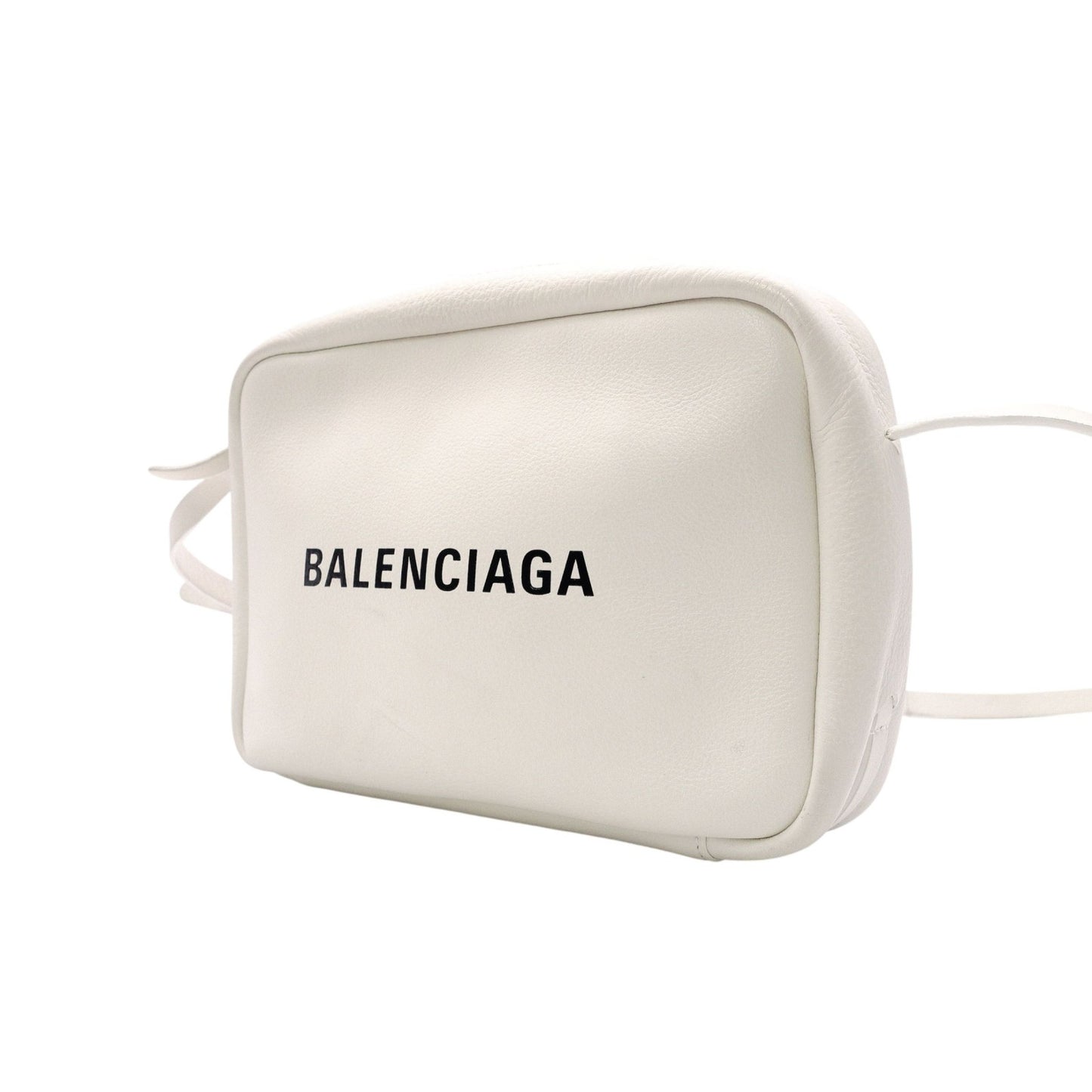 BALENCIAGA Shoulder Bag, Leather, White, Crossbody