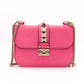 Valentino Garavani Gram Rock Small Shoulder Bag, Leather, Pink, Gold Hardware